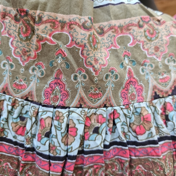 Angie Size L Boho Mini Halter Dress (OR Skirt!) Multicolor Made in India Sequin - Picture 7 of 7